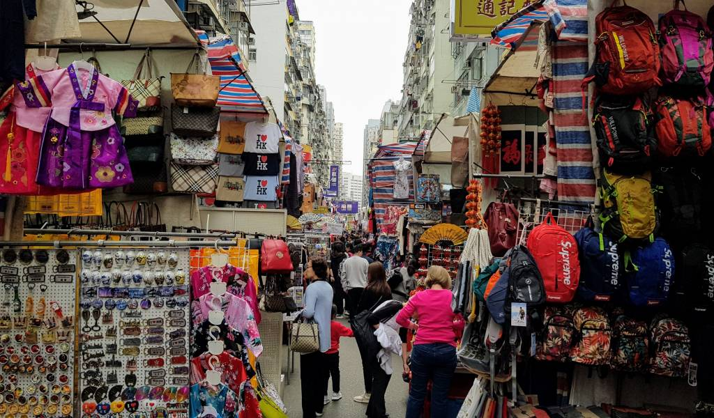 The ladies market, crowded in the day