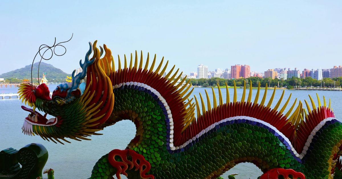 Dragón tradicional chino que puedes encontrar en figuritas de Taipéi