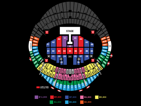 ที่นั่งคอนเสิร์ต Blackpink