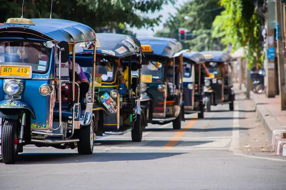 A row of tuk-tuks