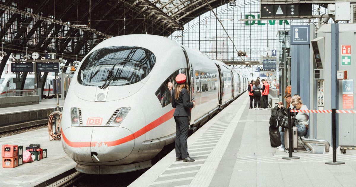 A bullet train arriving at the station