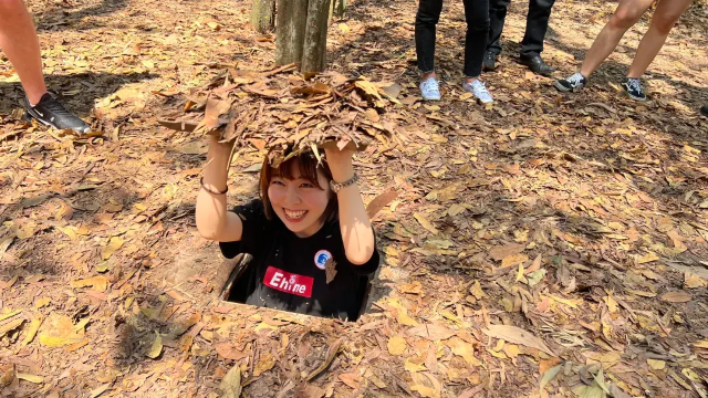 coming out of Cu Chi Tunnel