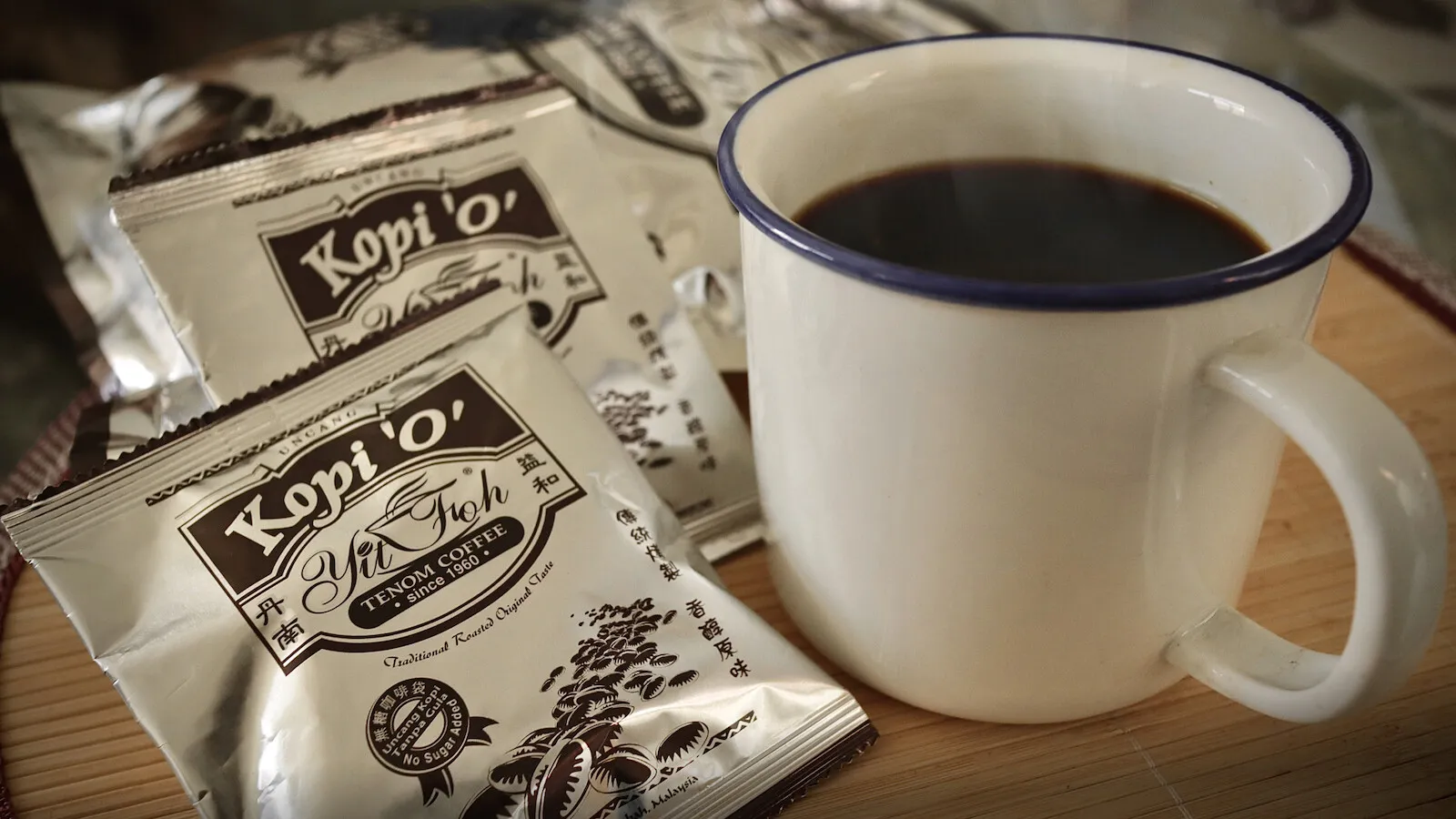 A cup of very strong tenom coffee