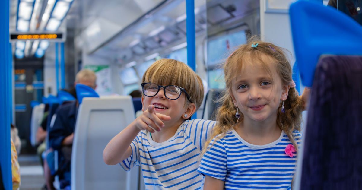 Children enjoying a train ride