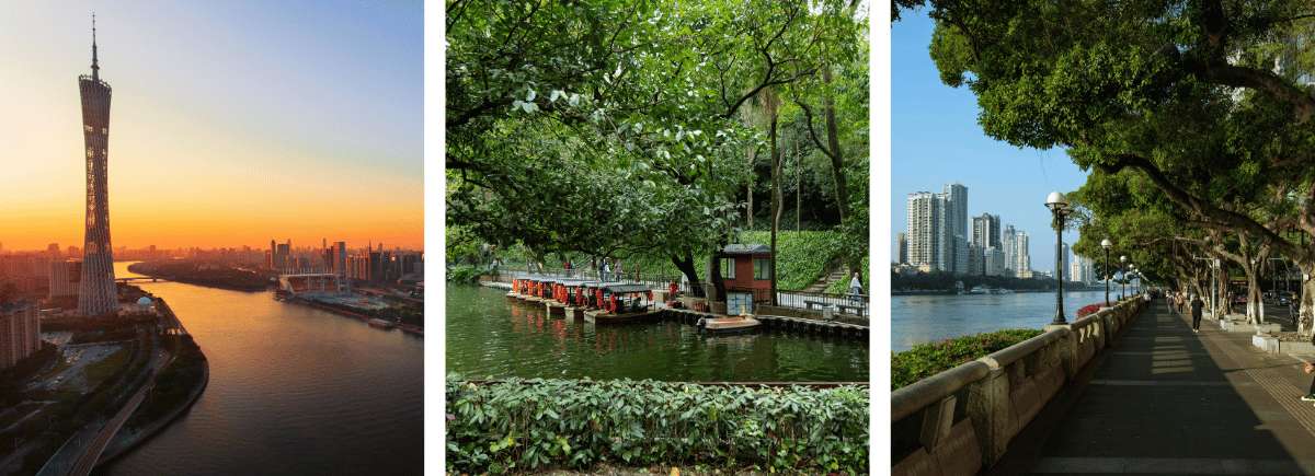 Torre de Cantón, parque Yuexiu y paseo junto al río Perla en Guangzhou