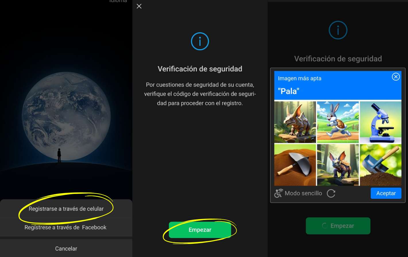 Pantalla de registro de WeChat solicitando número de teléfono para crear una cuenta