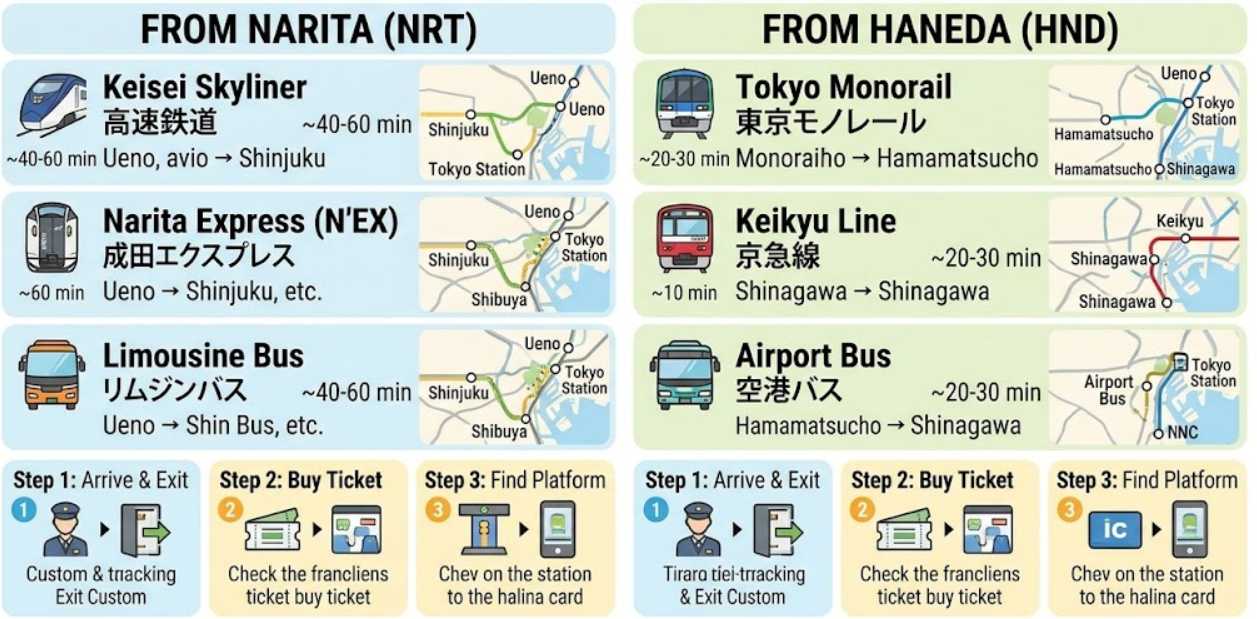 How to Get to Tokyo From Narita and Haneda Airports