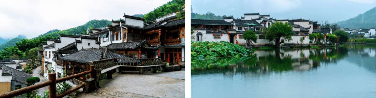 Traditionelle Architektur von Hongcun, einem historischen Dorf in der Provinz Anhui