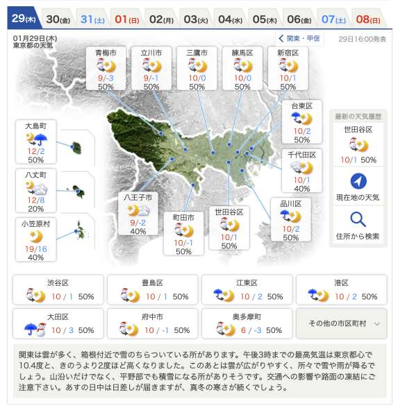 tenki 東京天氣預報