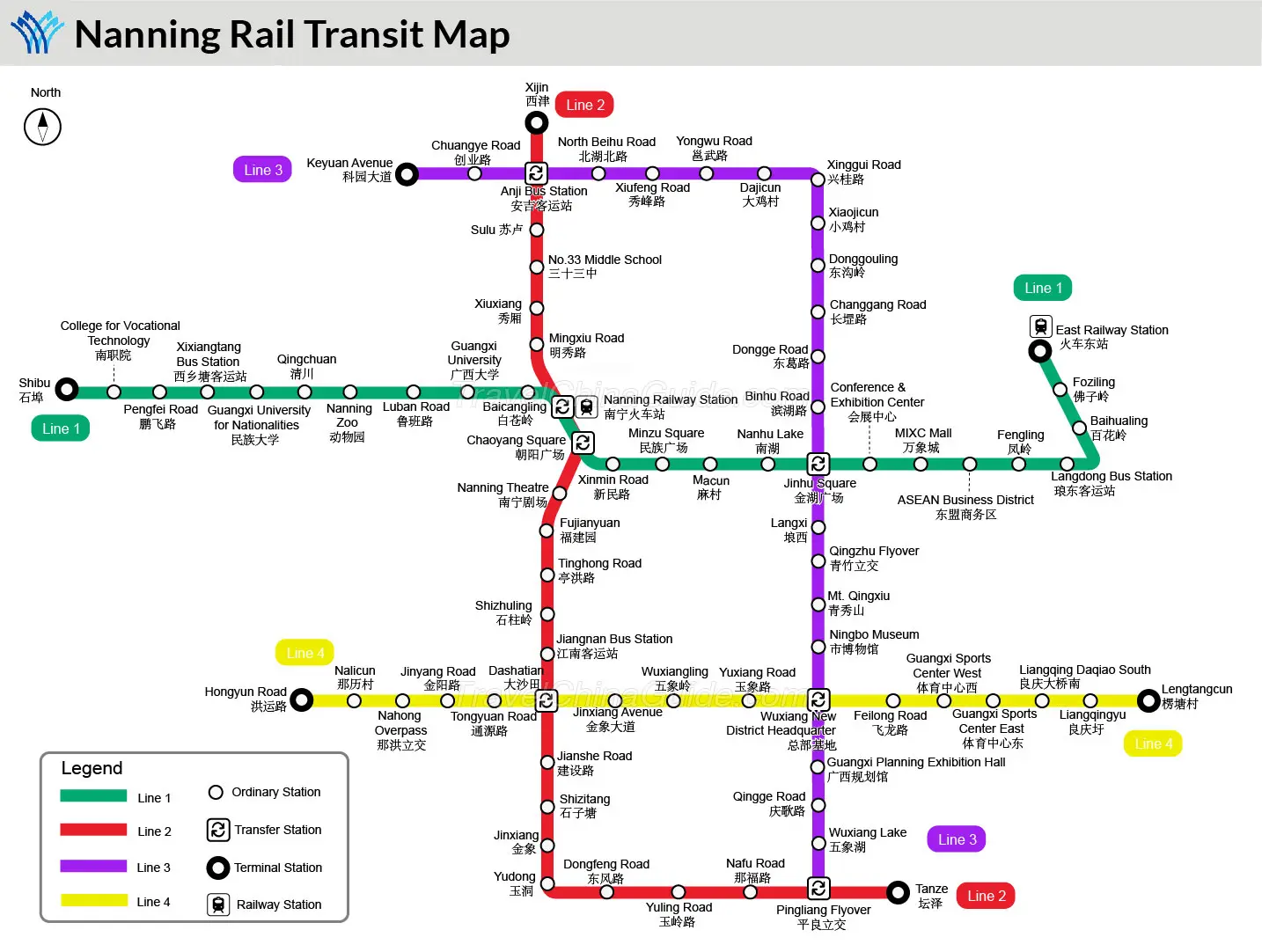 แผนที่รถไฟใต้ดินหนานหนิง