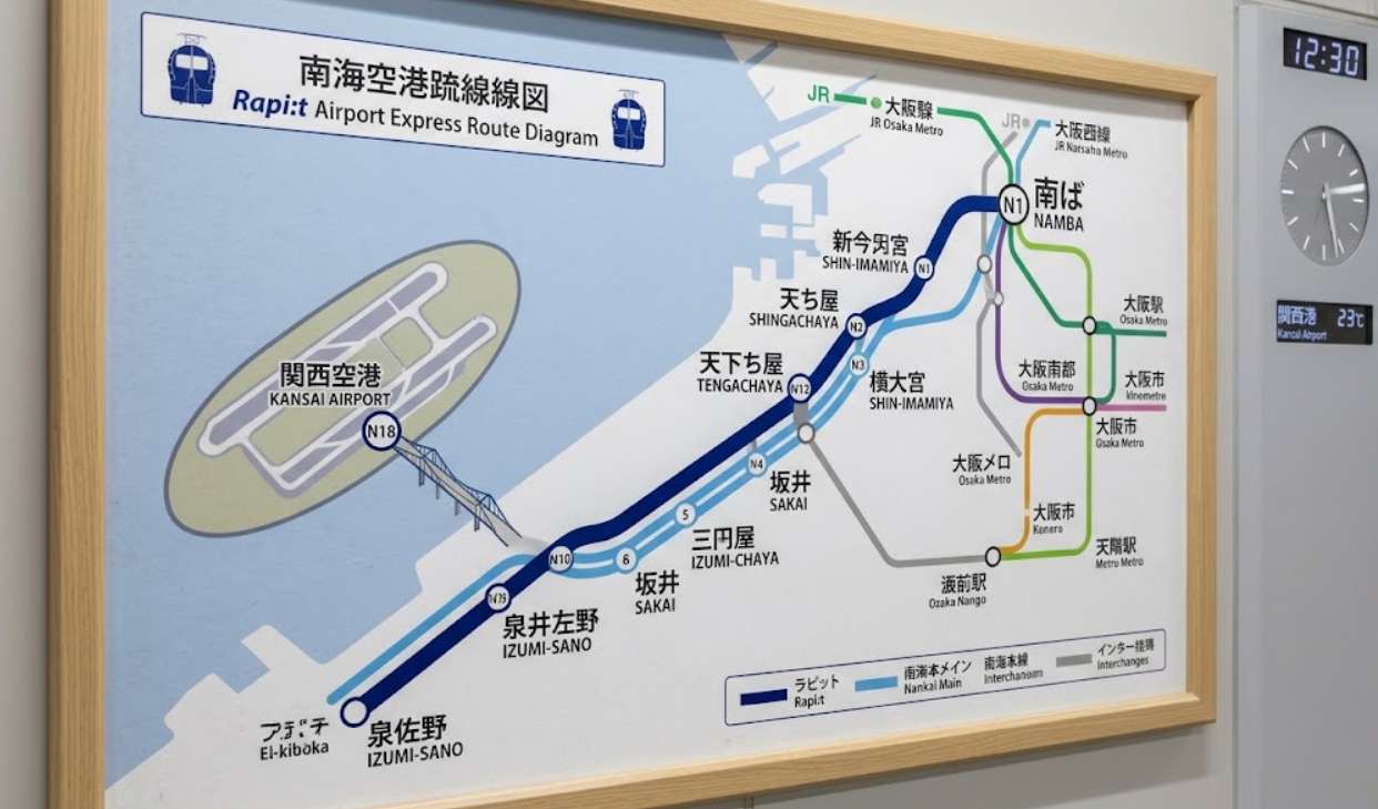 Nankai Rapi:t Route Map