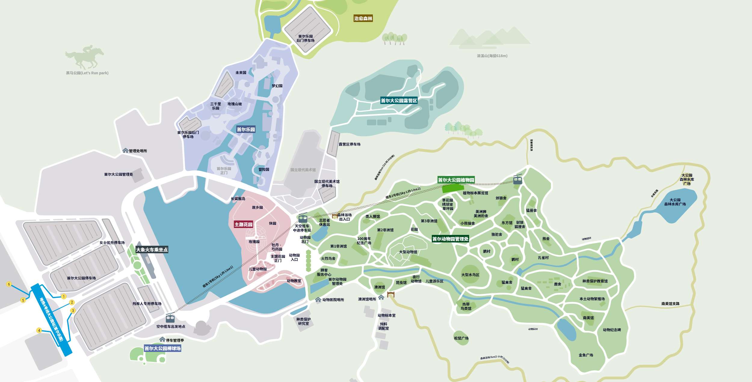 首爾大公園地圖