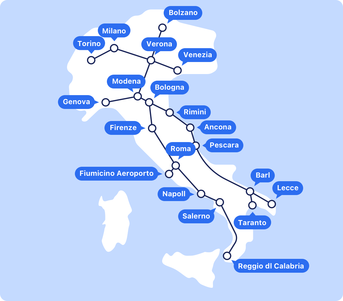 Mappa ferroviaria di Trenitalia