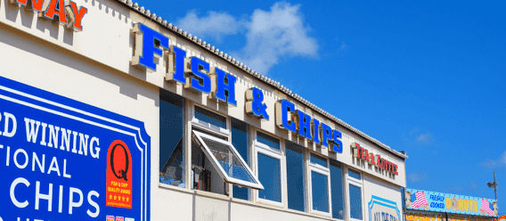 Trenes hasta el muelle Southend Pier Fish & Chips