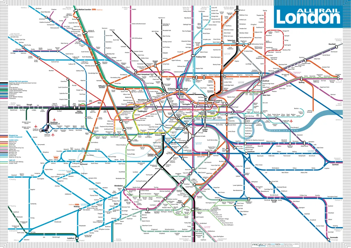 Plan des trains de Londres