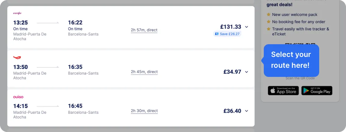 Use TrainPal Train Journey Planner