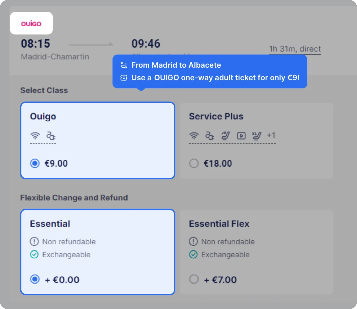 Choose OUIGO low-cost trains