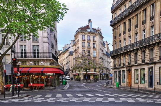 A street corner in Saint-Germain-des-Prés on Paris's Left Bank