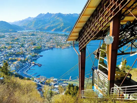 河口湖富士山全景纜車沿線俯瞰湖景