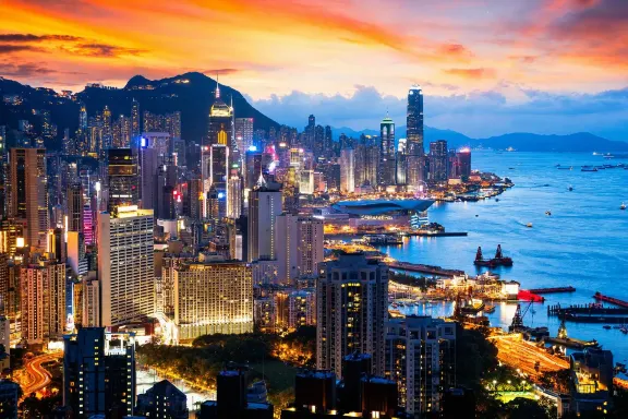 香港市區的日落景色