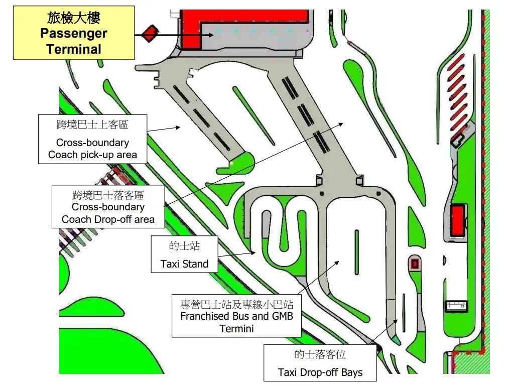 深圳灣口岸 (港方口岸區) 公共運輸交匯處及跨境巴士上落客區