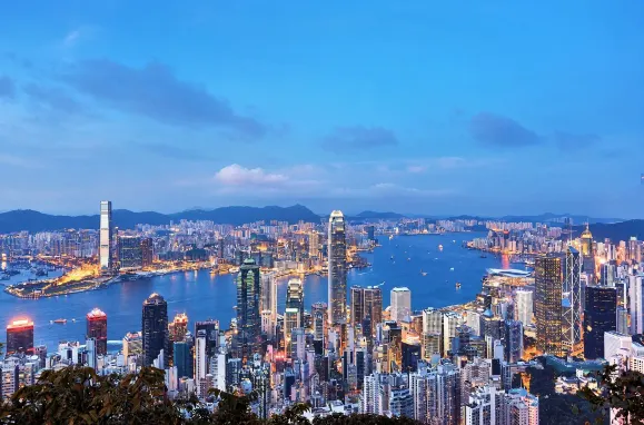 維多利亞港一帶的夜景