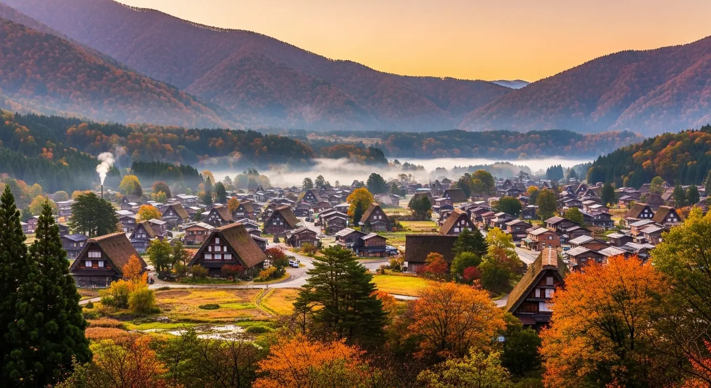 白川鄉全景壯麗