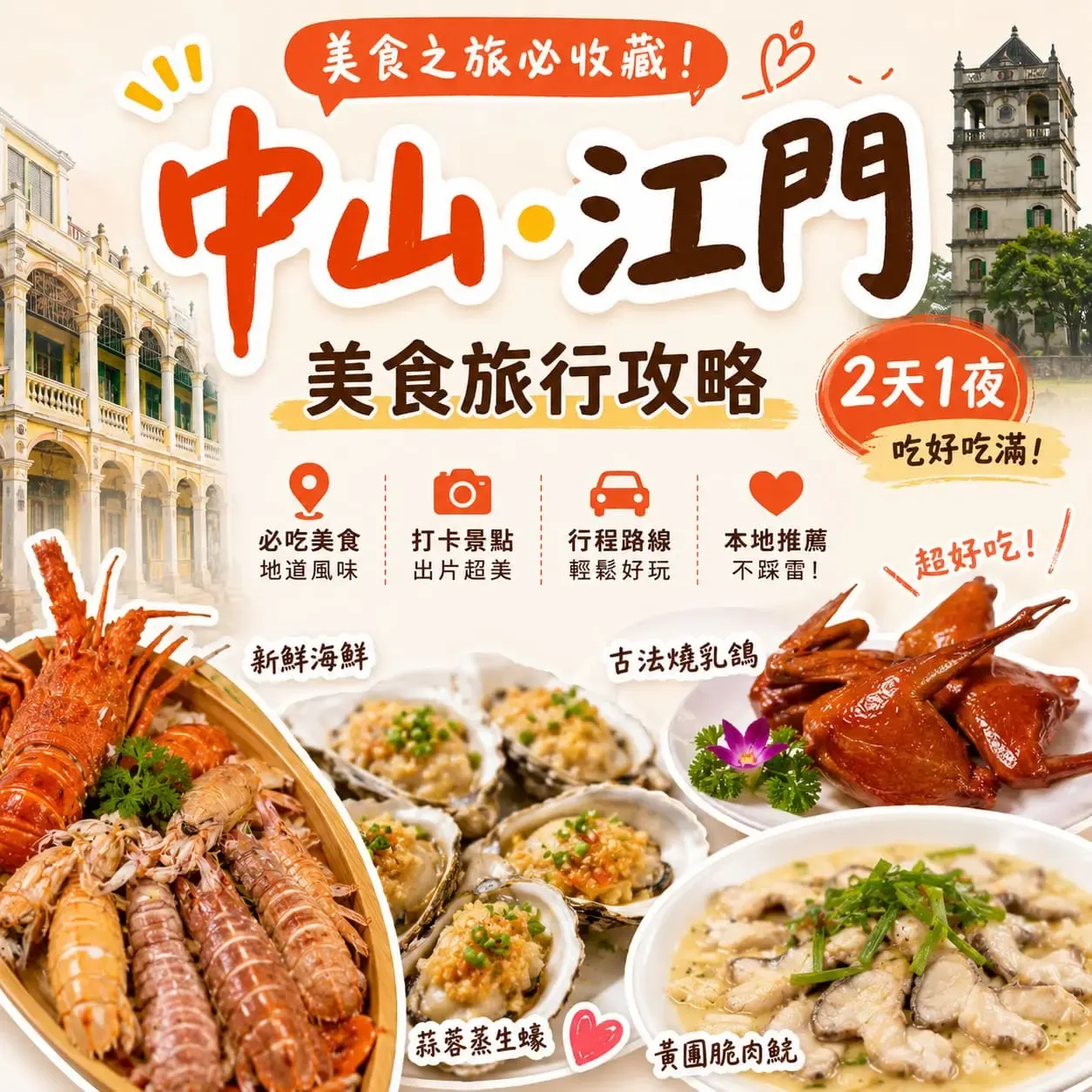 中山三大任食+中山江門兩日美食團✨深中通道必玩行程+美食打卡