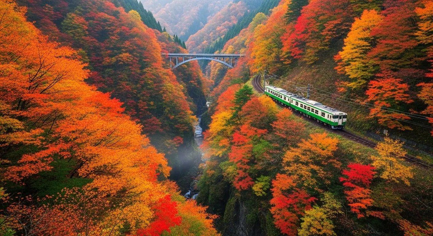 鳴子峽經典火車景