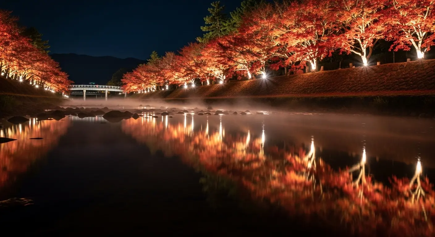 香嵐溪夜景夢幻