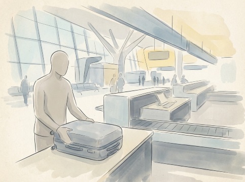 荷物再預けイラスト