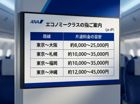ANAエコノミークラスの料金目安