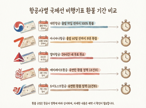항공사별 국제선 비행기표 비교