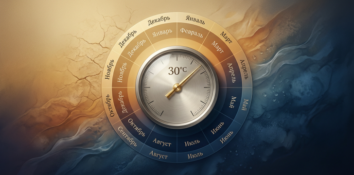 Календарь-термометр 30°C.