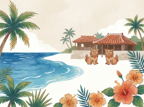 沖縄旅行のイラスト