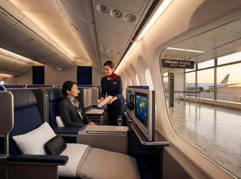 ユナイテッド航空のビジネスクラス | 空港ではPremier Accessを利用できる