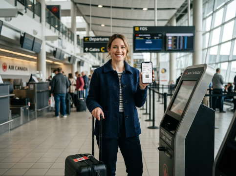 Traveller with Trip.com E-Ticket