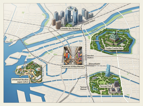 Osaka Tourist Map