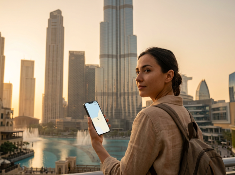 Traveler in United Arab Emirates, Dubai with eSIM