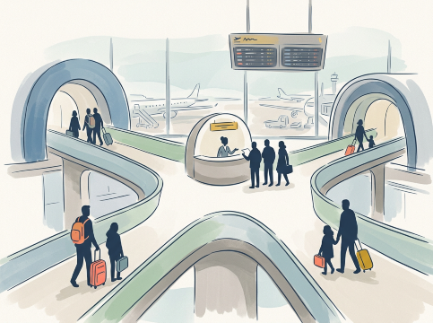 空港乗継イラスト