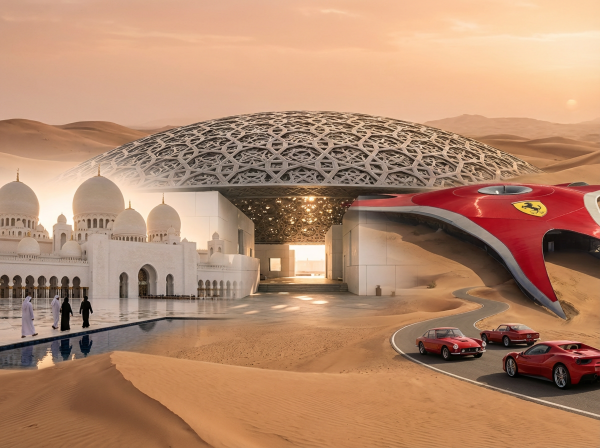 Купол Лувра и мечеть.