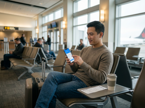 Trip.com User Relaxes with flight