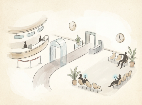 空港の乗継イラスト