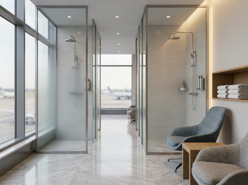 Showering while staying overnight at Pudong Airport
