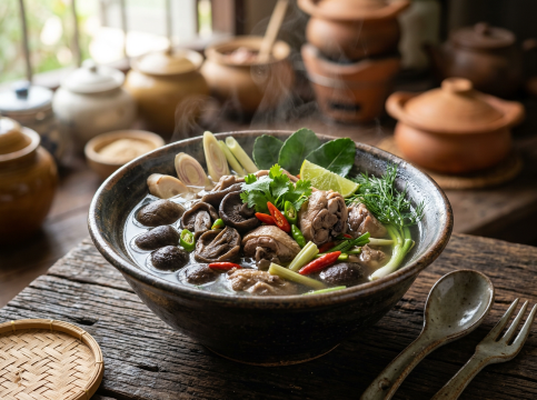 ซุปเห็ดหินไก่พื้นเมือง