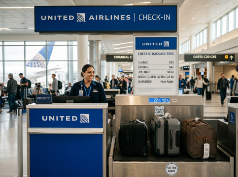 ユナイテッド航空の受託手荷物料金・超過料金