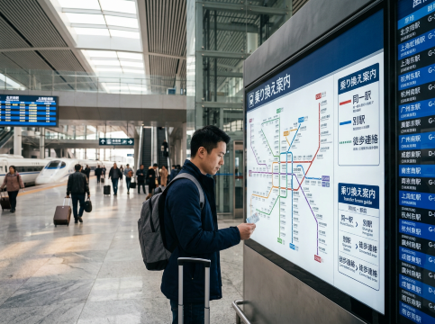 中国高速鉄道の乗り換えで最初に確認すること|同じ駅か別の駅か