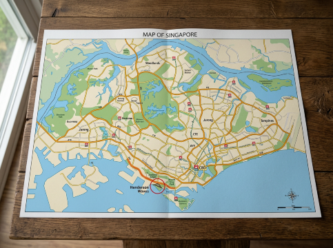 Singapore map: Henderson Waves
