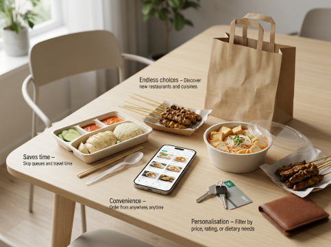Food delivery scene.
