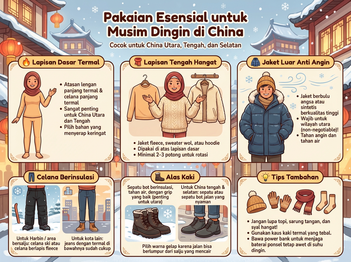 Pakaian Esensial YANG DIBAWA KE CHINA